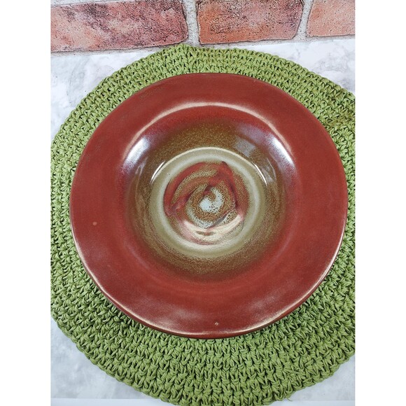 Pfaltzgraff Copper Leaf Rimmed Soup/Pasta Bowls, Set of 2, Rustic Dinnerware - Picture 3 of 10